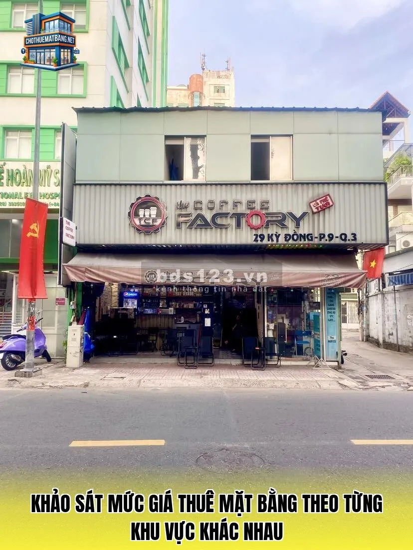Khảo sát mức giá thuê mặt bằng theo từng khu vực khác nhau