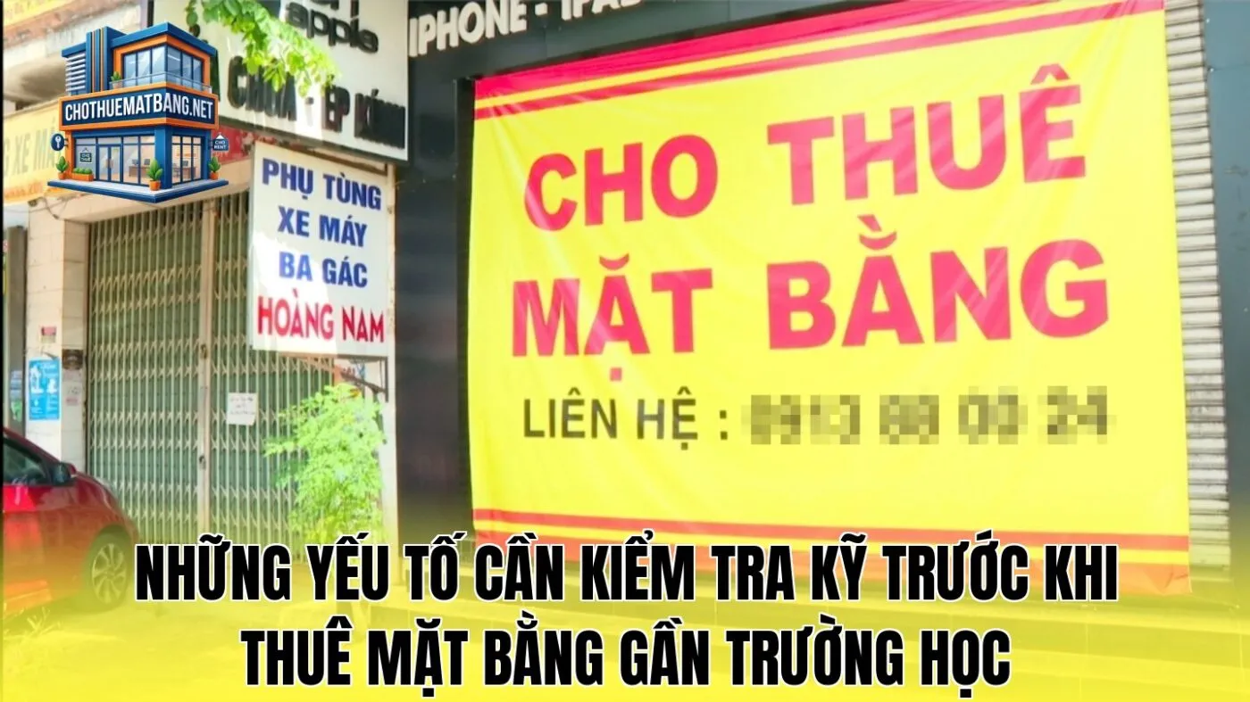 Những yếu tố cần kiểm tra kỹ trước khi thuê mặt bằng gần trường học