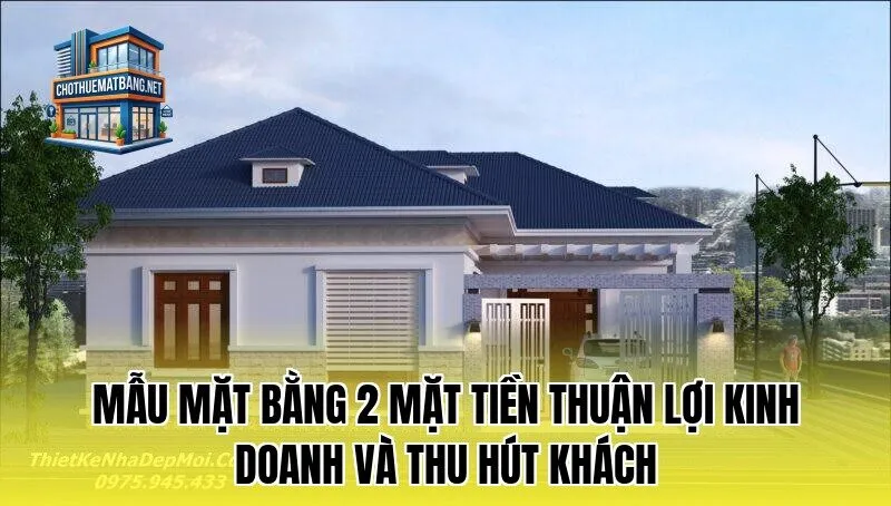 Mẫu mặt bằng 2 mặt tiền thuận lợi kinh doanh và thu hút khách
