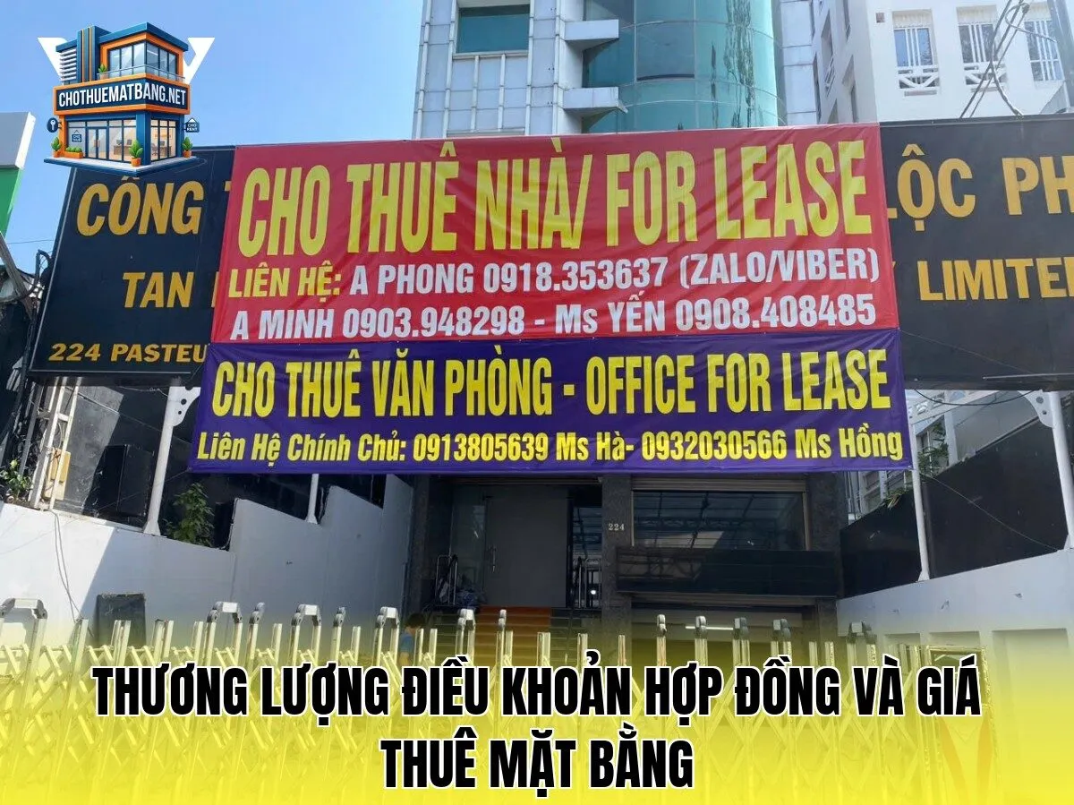 Thương lượng điều khoản hợp đồng và giá thuê mặt bằng