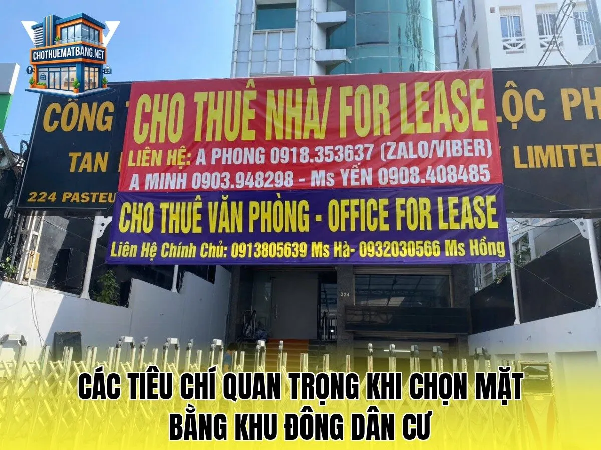 Các tiêu chí quan trọng khi chọn mặt bằng khu đông dân cư
